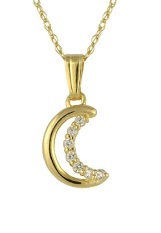 adorable small moon pedant gold baby necklace